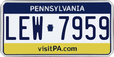 PA license plate LEW7959