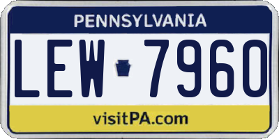 PA license plate LEW7960