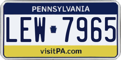 PA license plate LEW7965