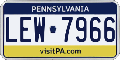 PA license plate LEW7966