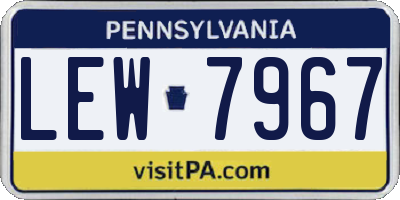 PA license plate LEW7967