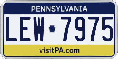 PA license plate LEW7975