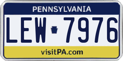 PA license plate LEW7976