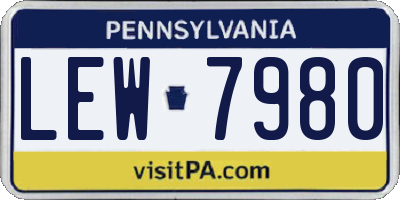 PA license plate LEW7980