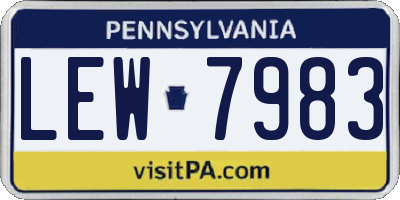 PA license plate LEW7983