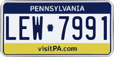 PA license plate LEW7991
