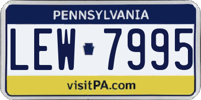 PA license plate LEW7995