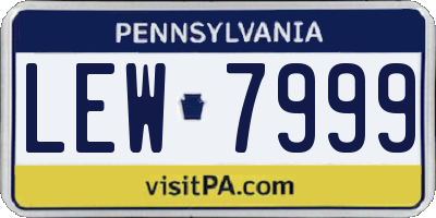 PA license plate LEW7999