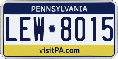 PA license plate LEW8015