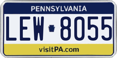 PA license plate LEW8055