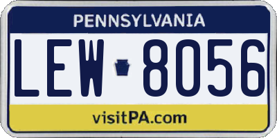 PA license plate LEW8056