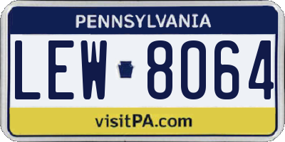 PA license plate LEW8064