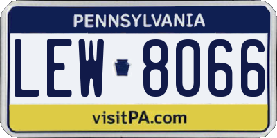 PA license plate LEW8066