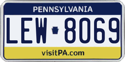 PA license plate LEW8069