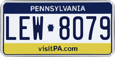 PA license plate LEW8079