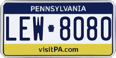 PA license plate LEW8080