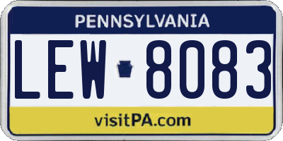 PA license plate LEW8083