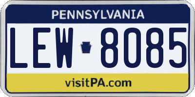 PA license plate LEW8085