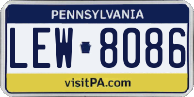 PA license plate LEW8086