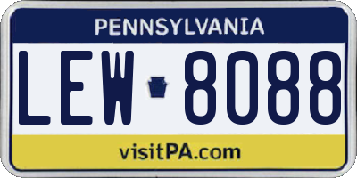 PA license plate LEW8088