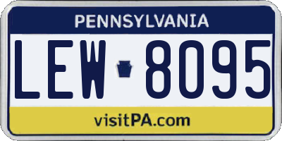 PA license plate LEW8095