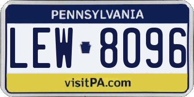 PA license plate LEW8096