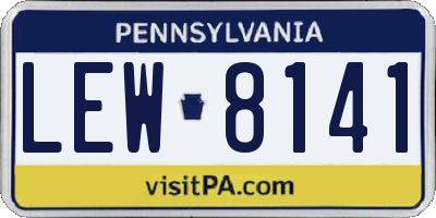 PA license plate LEW8141