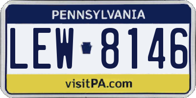 PA license plate LEW8146