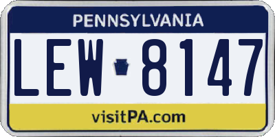 PA license plate LEW8147