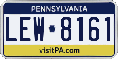 PA license plate LEW8161