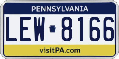 PA license plate LEW8166
