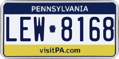 PA license plate LEW8168