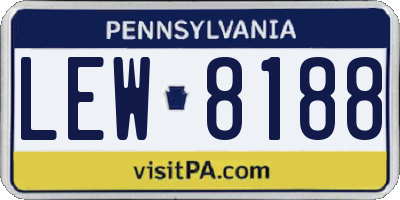 PA license plate LEW8188