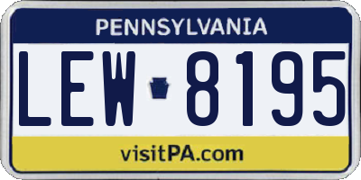 PA license plate LEW8195