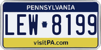 PA license plate LEW8199