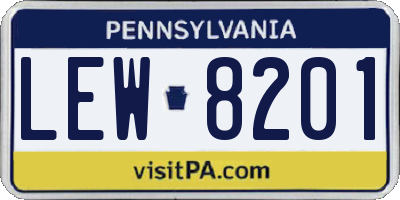 PA license plate LEW8201