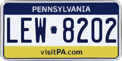 PA license plate LEW8202