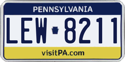 PA license plate LEW8211
