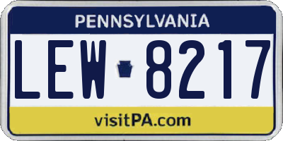 PA license plate LEW8217