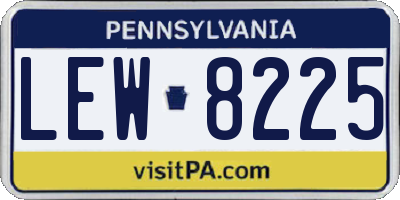 PA license plate LEW8225
