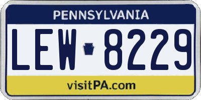 PA license plate LEW8229