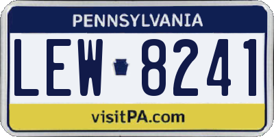 PA license plate LEW8241