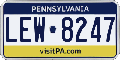 PA license plate LEW8247