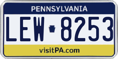 PA license plate LEW8253