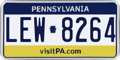PA license plate LEW8264