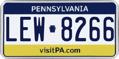 PA license plate LEW8266