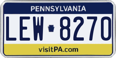 PA license plate LEW8270