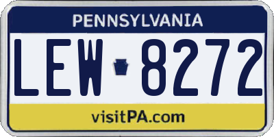 PA license plate LEW8272