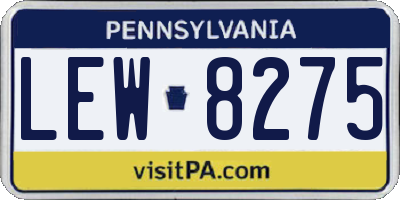 PA license plate LEW8275