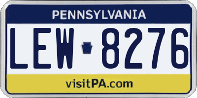 PA license plate LEW8276